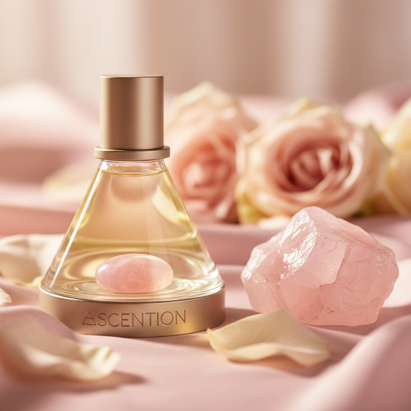 ascent to love imbued with rose quartz