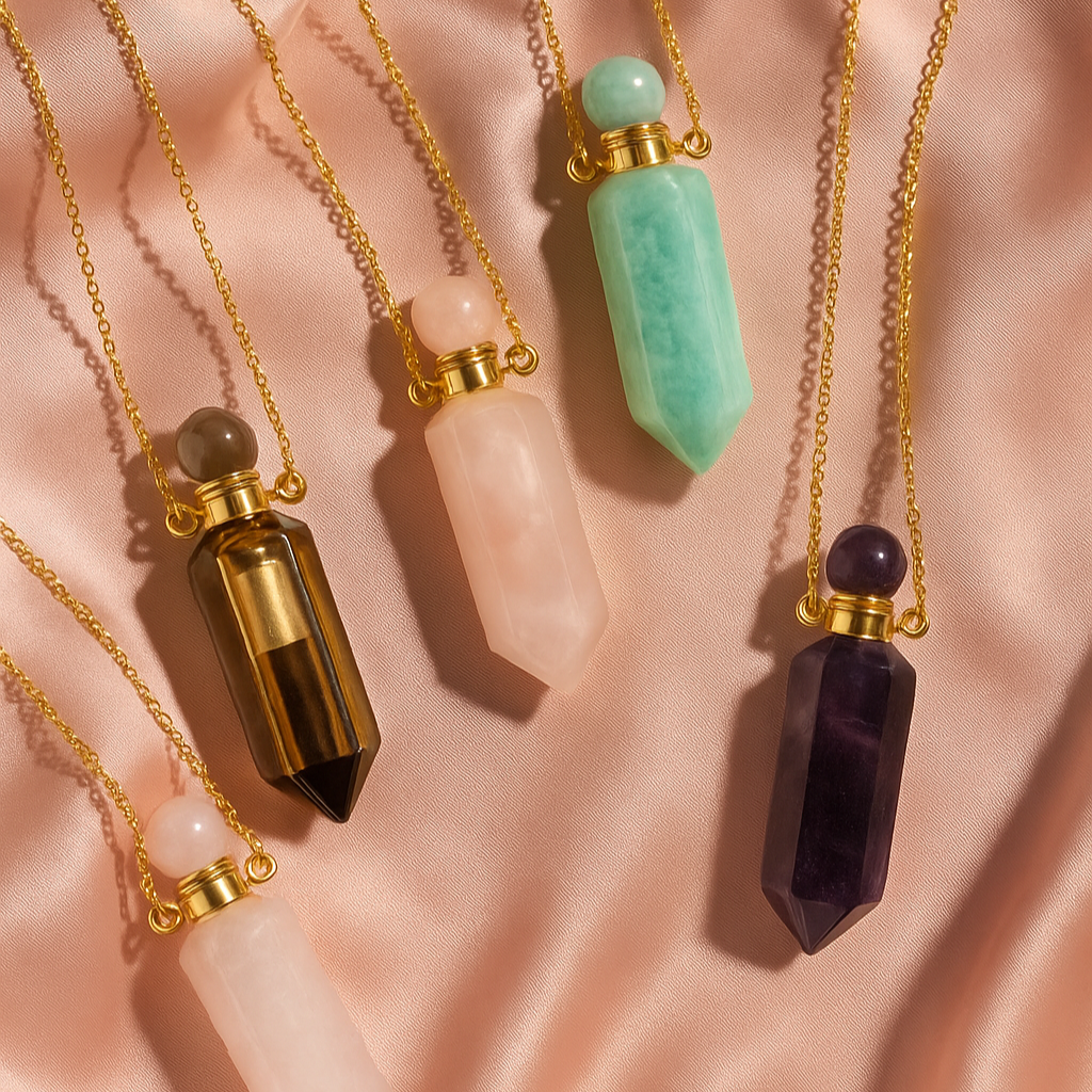 crystal perfume amulet necklace