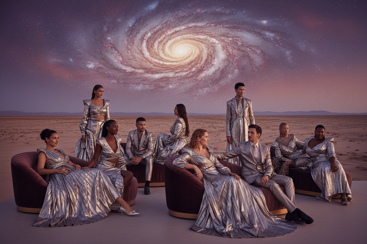 Photorealistic inclusive desert luxury scene